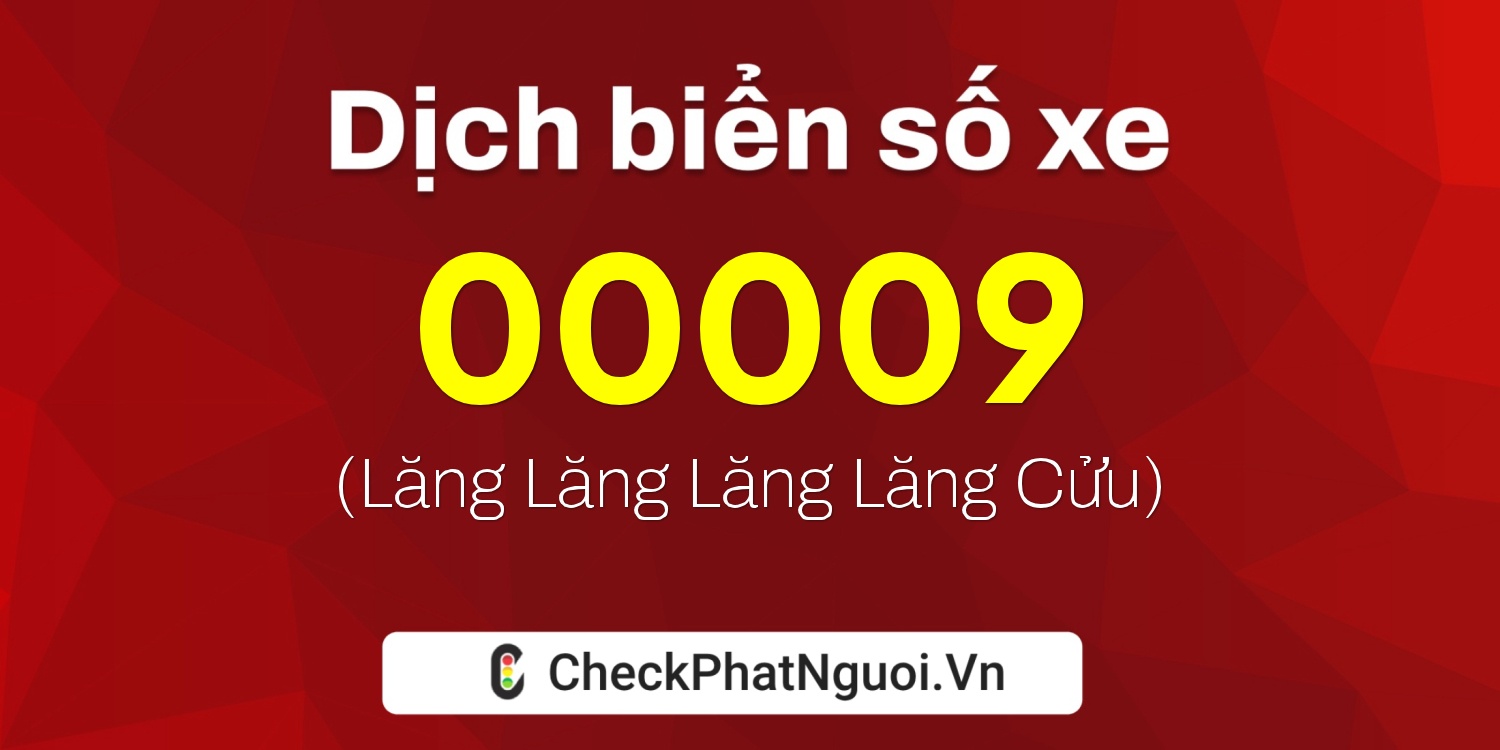 Dịch ý nghĩa <b>biển số xe 47N1-00009</b> tại website checkphatnguoi.vn