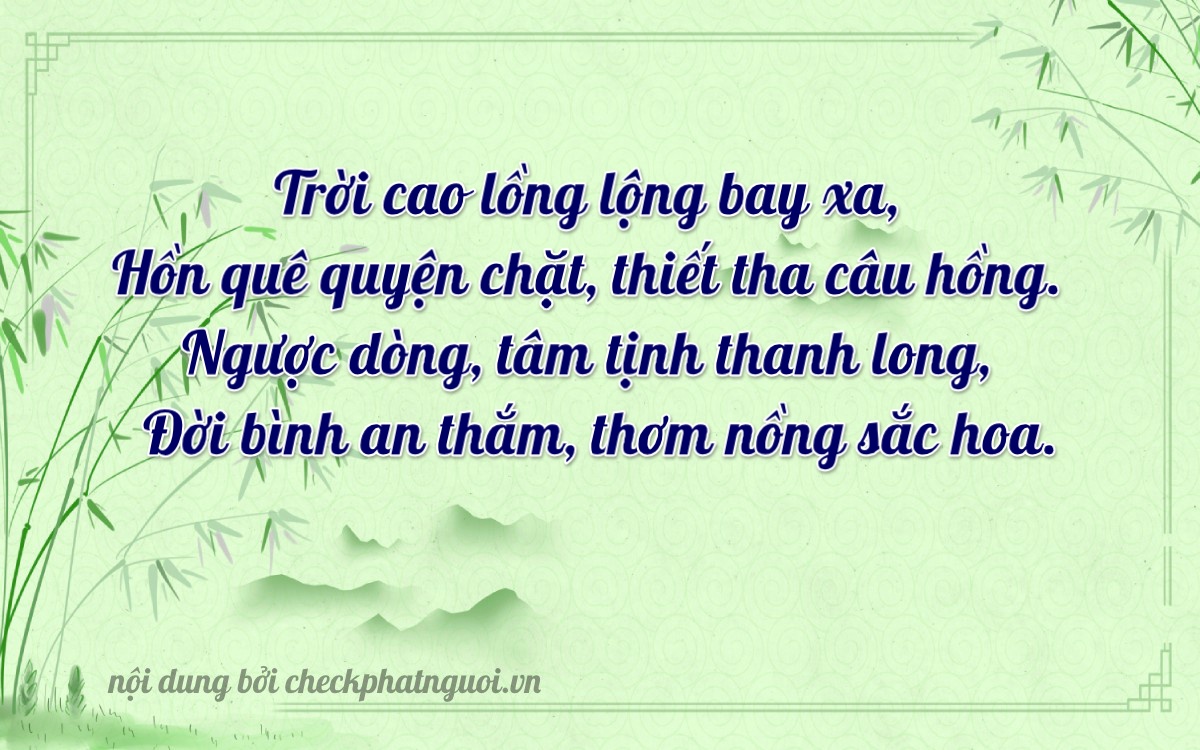 Bài thơ ý nghĩa cho <b>biển số 000767</b> tại website checkphatnguoi.vn