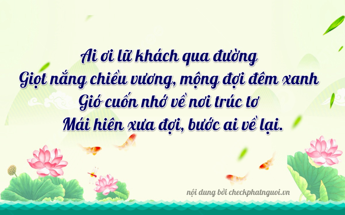 Bài thơ ý nghĩa cho <b>biển số 01154</b> tại website checkphatnguoi.vn