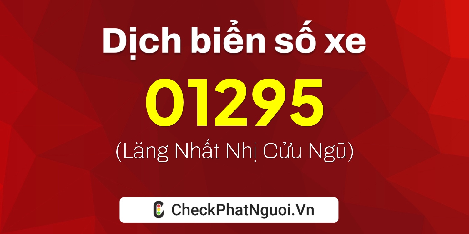 Dịch ý nghĩa <b>biển số xe 62A-01295</b> tại website checkphatnguoi.vn