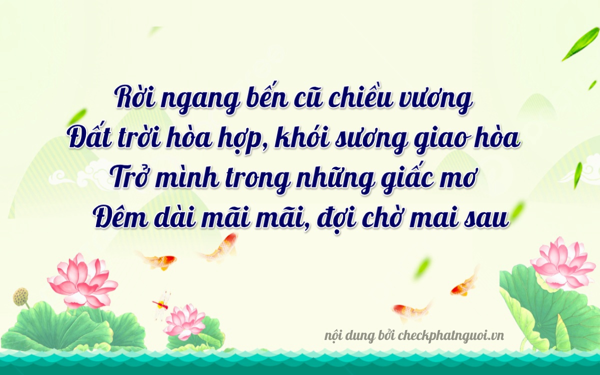 Bài thơ ý nghĩa cho <b>biển số 02031</b> tại website checkphatnguoi.vn