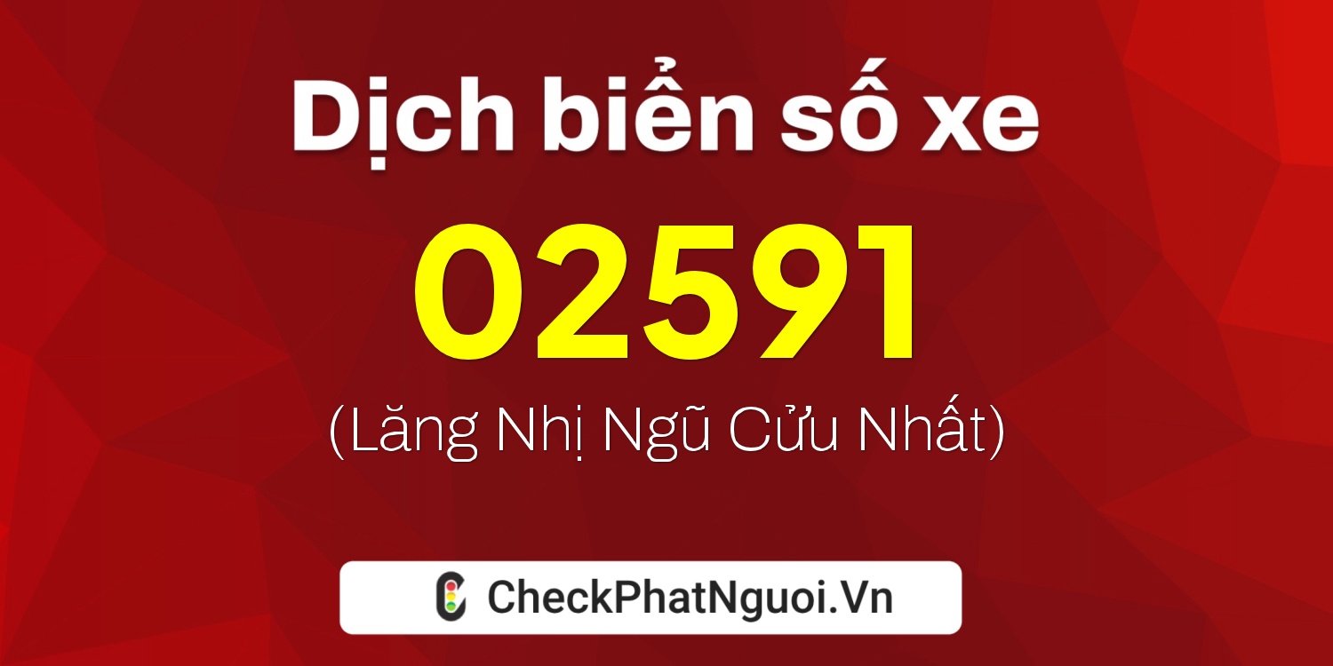 Dịch ý nghĩa <b>biển số xe 29T2-02591</b> tại website checkphatnguoi.vn