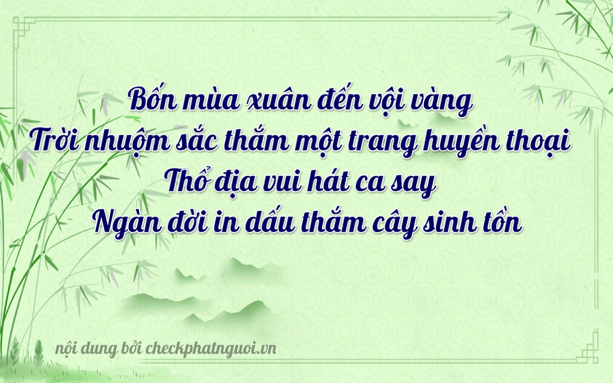 Bài thơ ý nghĩa cho <b>biển số 03452</b> tại website checkphatnguoi.vn