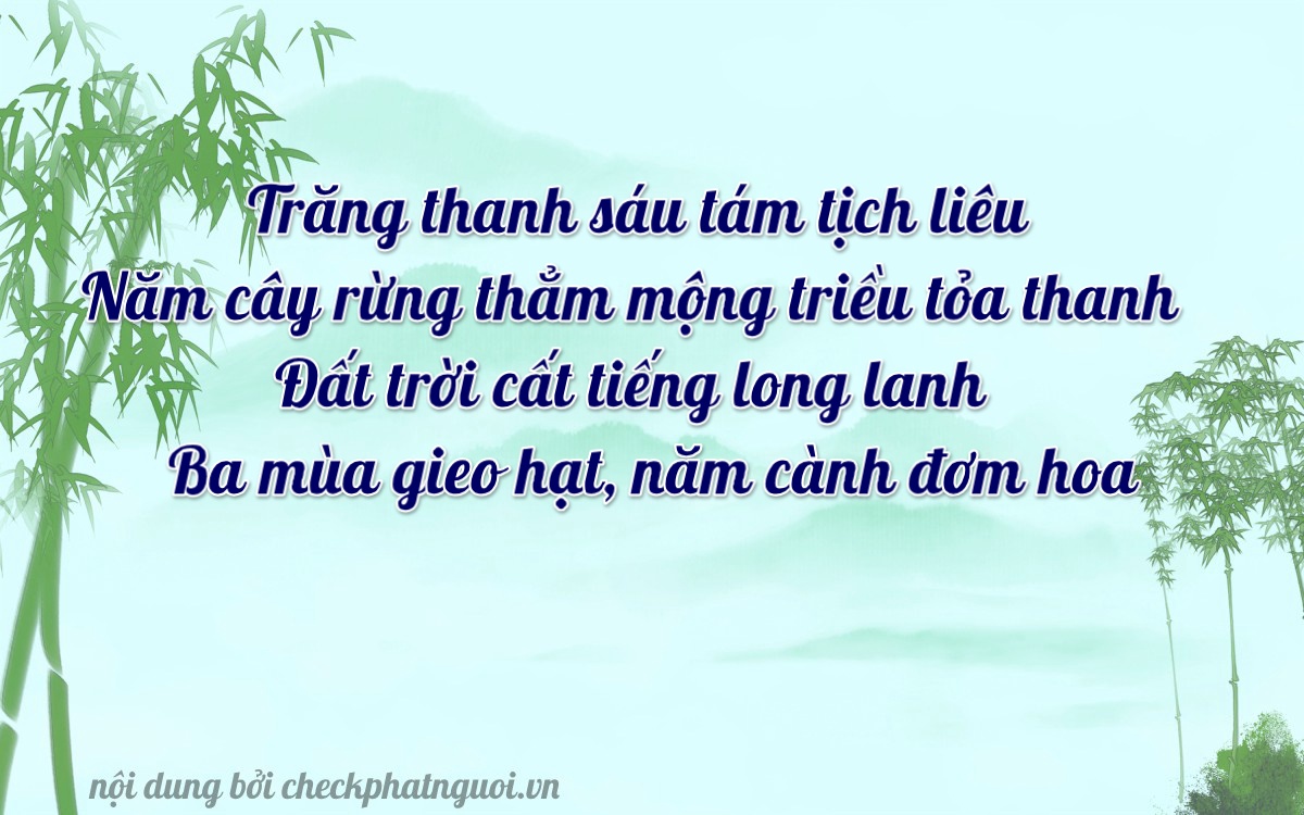 Bài thơ ý nghĩa cho <b>biển số 05853</b> tại website checkphatnguoi.vn