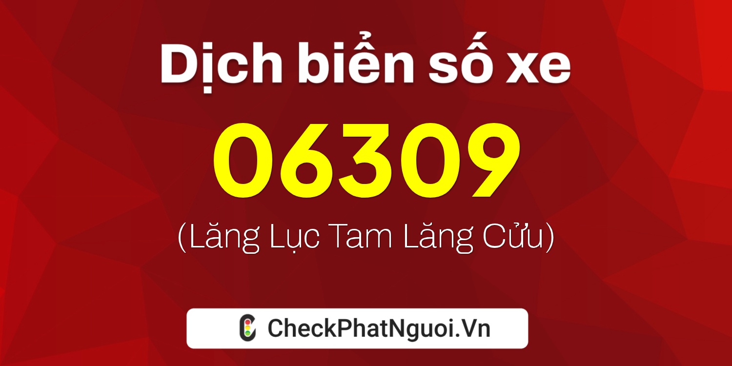 Dịch ý nghĩa <b>biển số xe 29AC-06309</b> tại website checkphatnguoi.vn