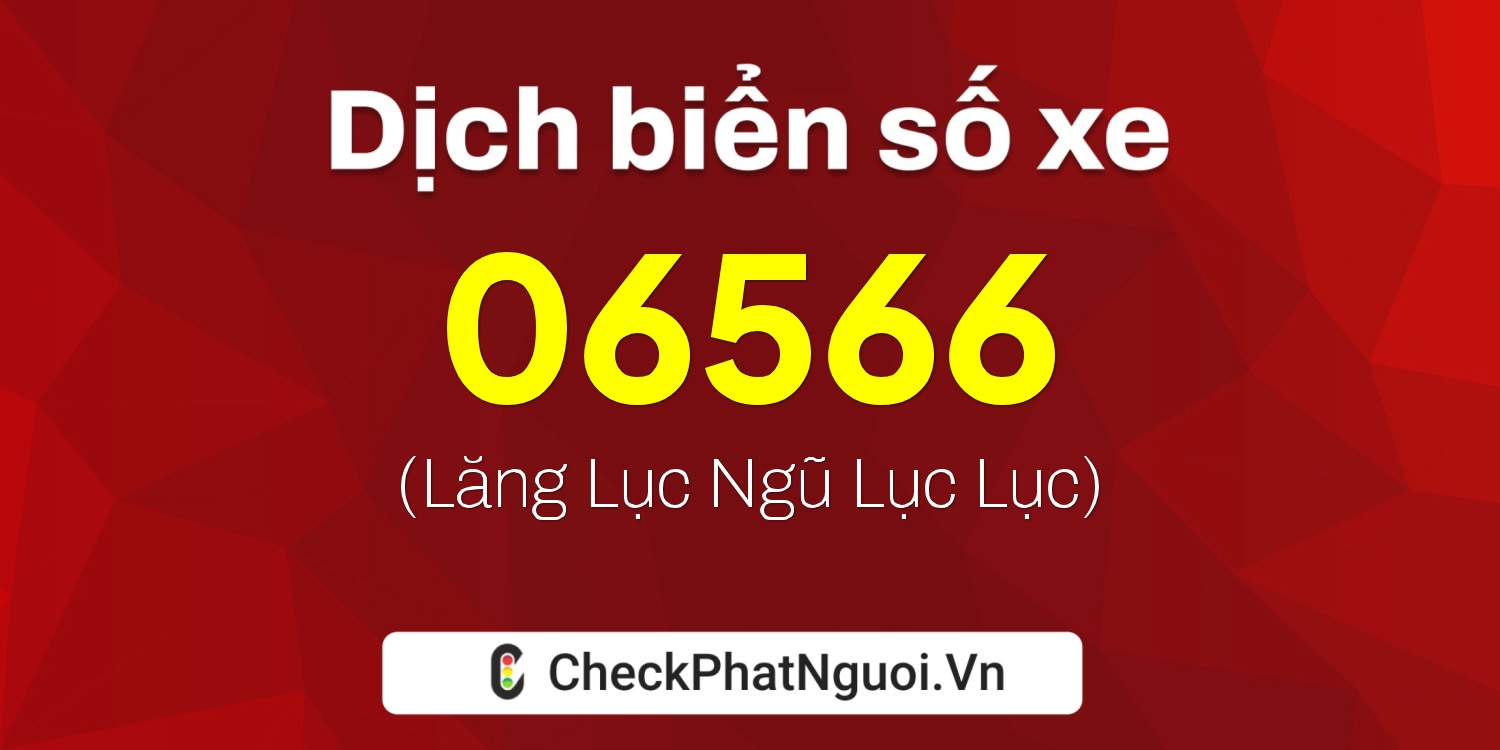 Dịch ý nghĩa <b>biển số xe 59L3-06566</b> tại website checkphatnguoi.vn
