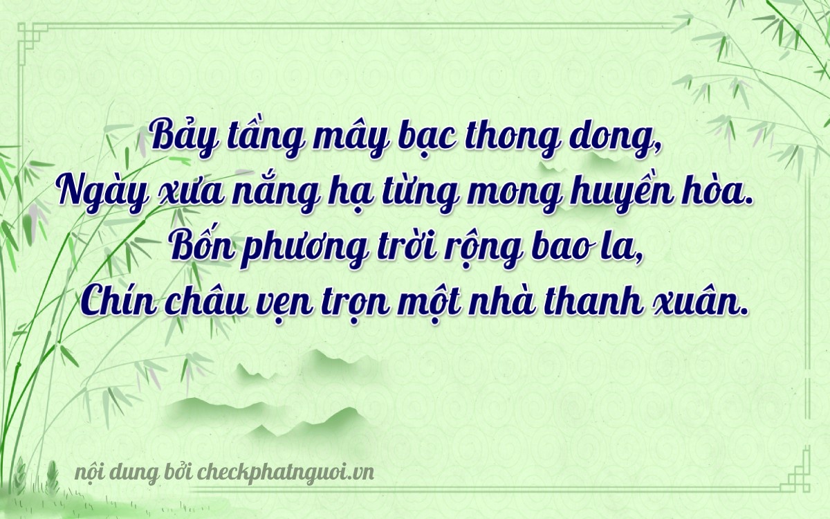 Bài thơ ý nghĩa cho <b>biển số 07849</b> tại website checkphatnguoi.vn