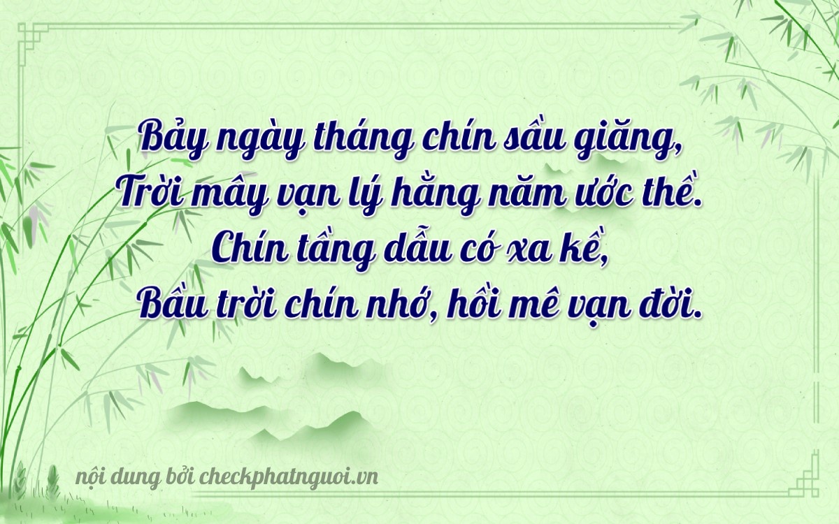 Bài thơ ý nghĩa cho <b>biển số 07997</b> tại website checkphatnguoi.vn