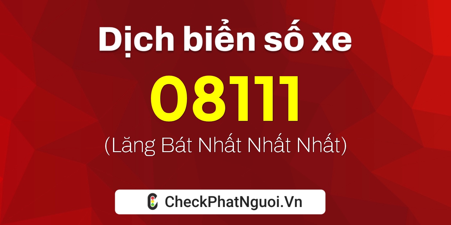 Dịch ý nghĩa <b>biển số xe 59YB-08111</b> tại website checkphatnguoi.vn