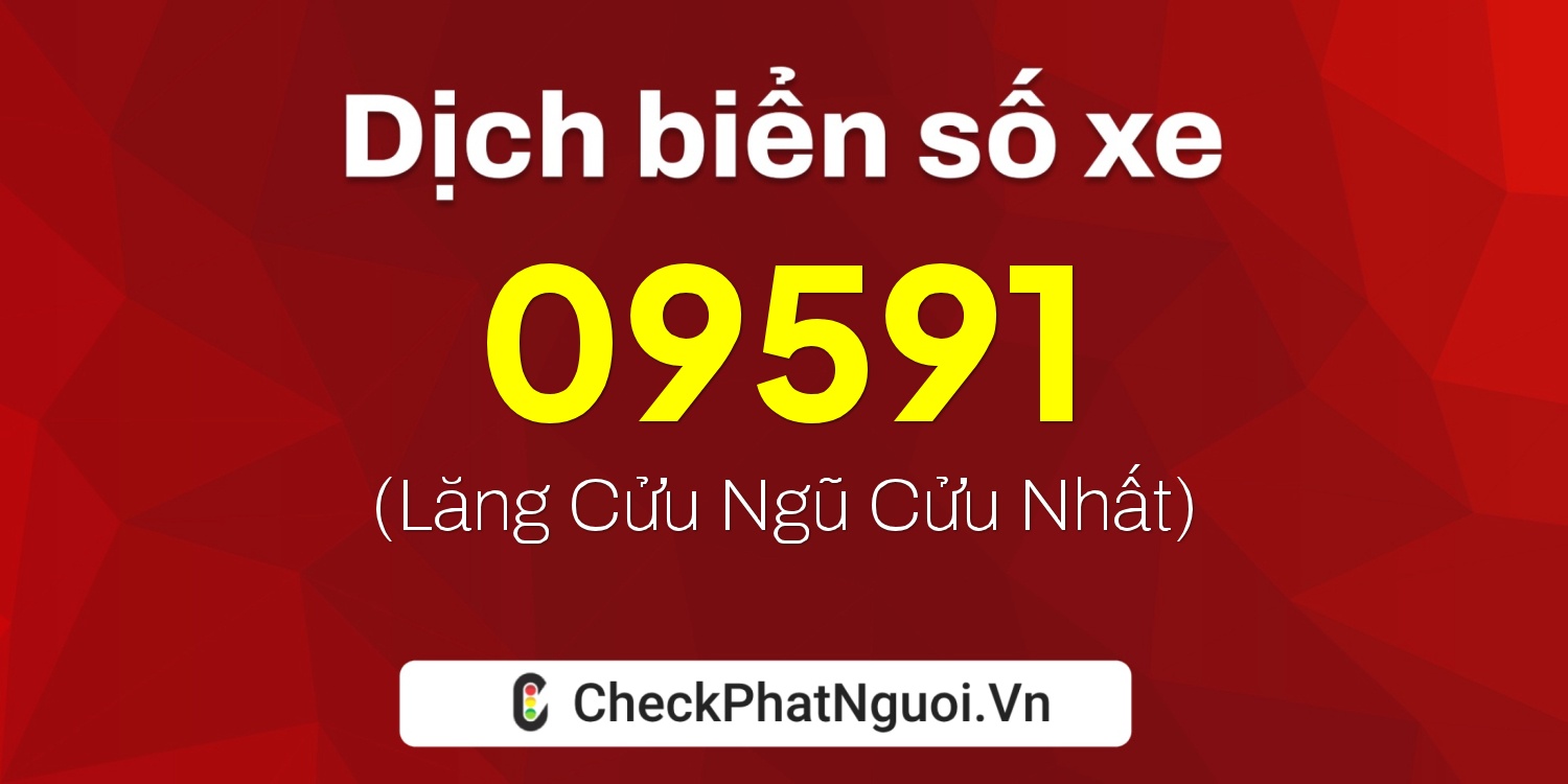 Dịch ý nghĩa <b>biển số xe 99B-09591</b> tại website checkphatnguoi.vn