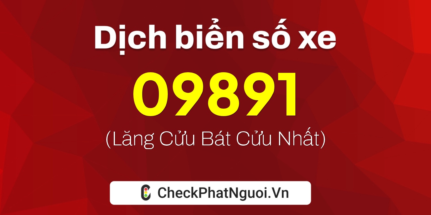 Dịch ý nghĩa <b>biển số xe 09891</b> tại website checkphatnguoi.vn