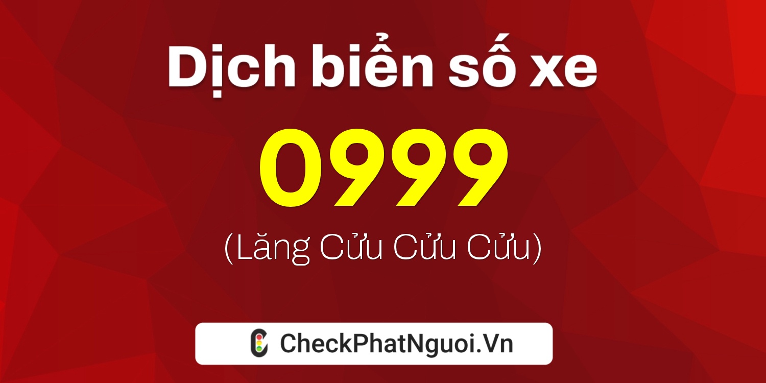 Dịch ý nghĩa <b>biển số xe 25P-0999</b> tại website checkphatnguoi.vn