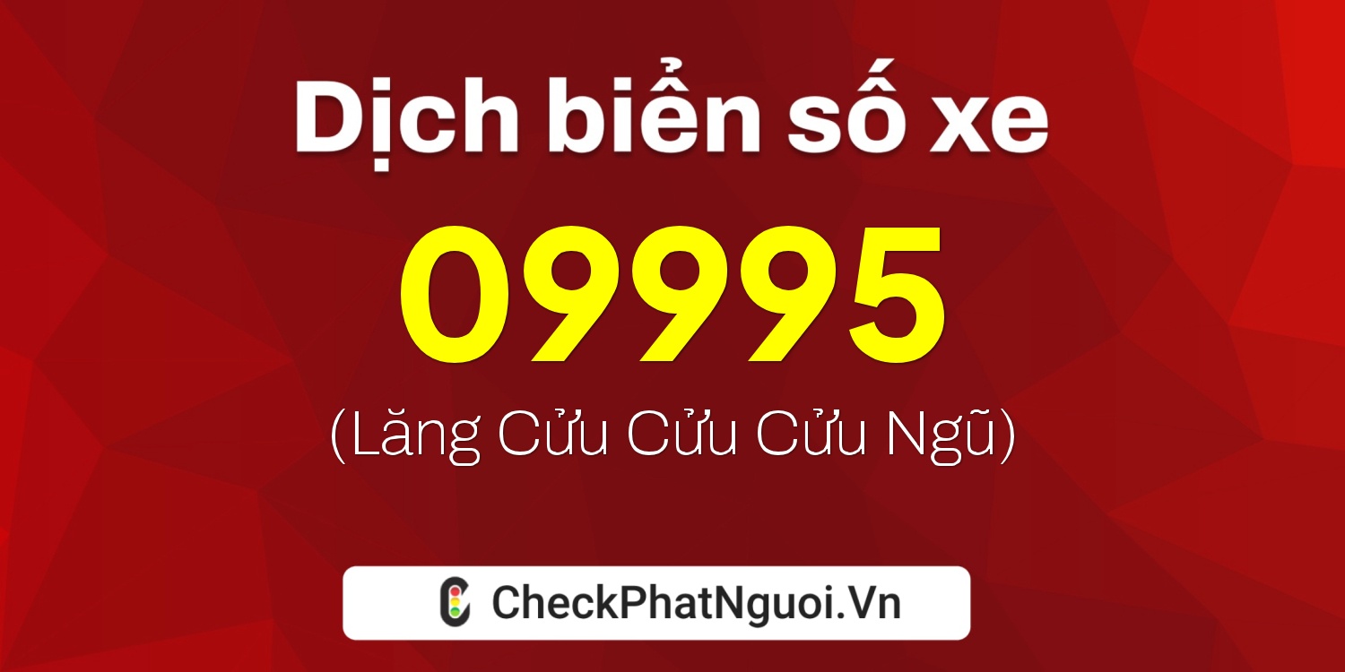 Dịch ý nghĩa <b>biển số xe 98AA-09995</b> tại website checkphatnguoi.vn