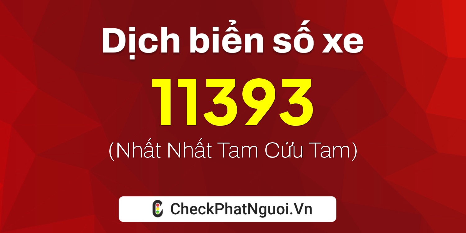 Dịch ý nghĩa <b>biển số xe 93C-11393</b> tại website checkphatnguoi.vn