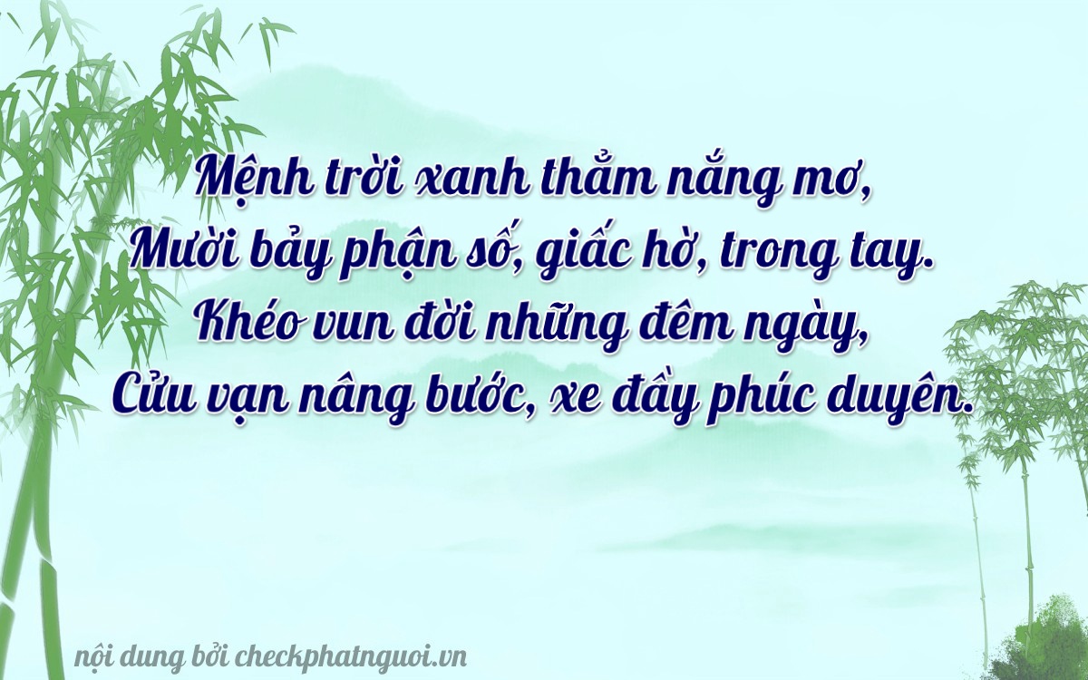 Bài thơ ý nghĩa cho <b>biển số 11719</b> tại website checkphatnguoi.vn