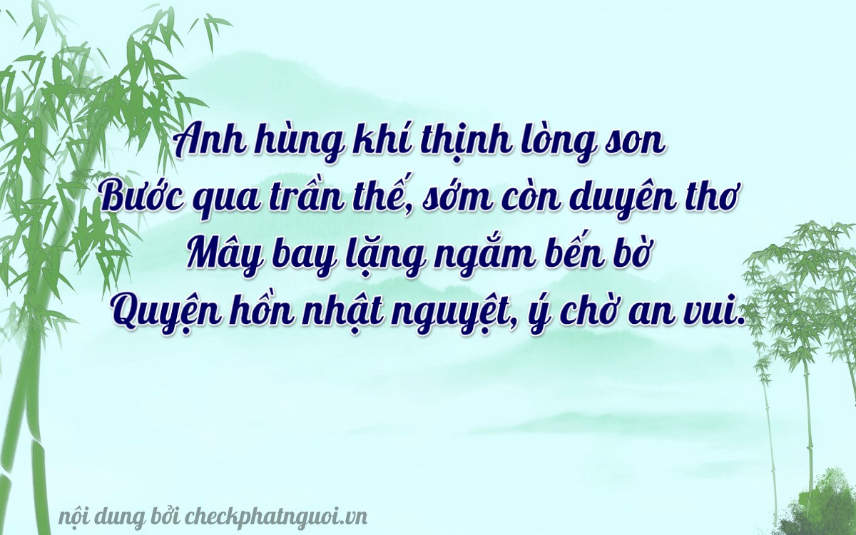 Bài thơ ý nghĩa cho <b>biển số 11A-05615</b> tại website checkphatnguoi.vn