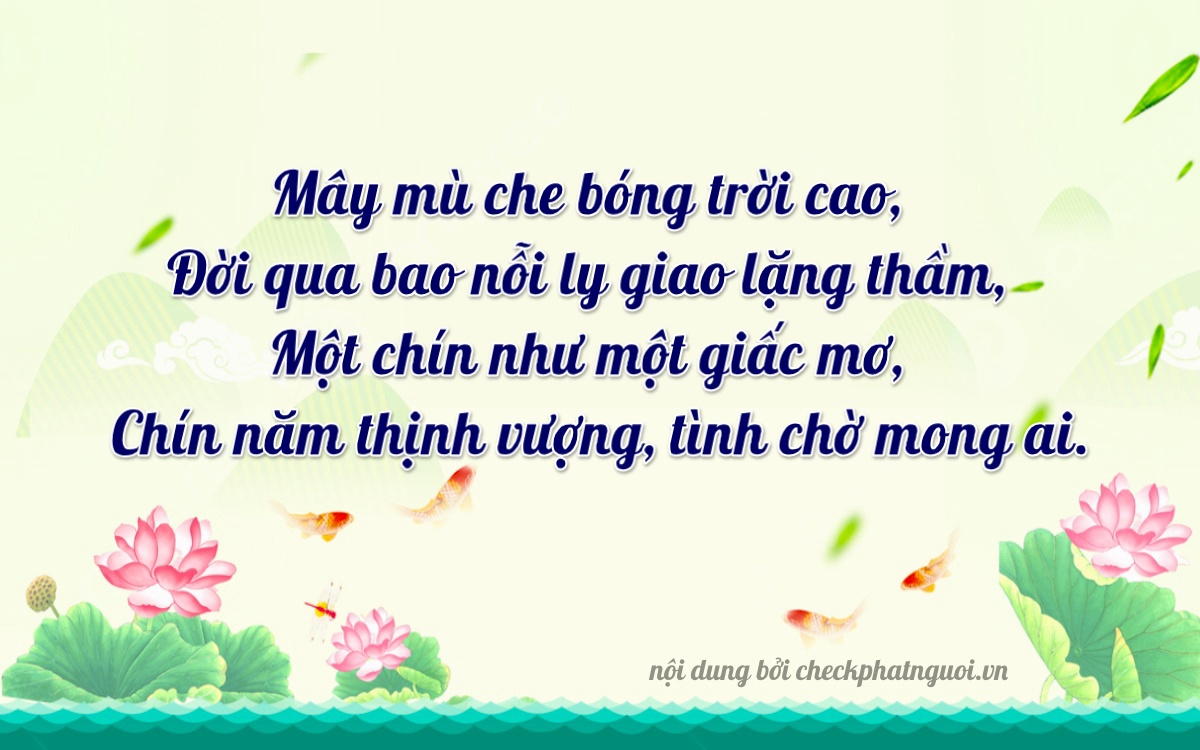 Bài thơ ý nghĩa cho <b>biển số 11A-10953</b> tại website checkphatnguoi.vn