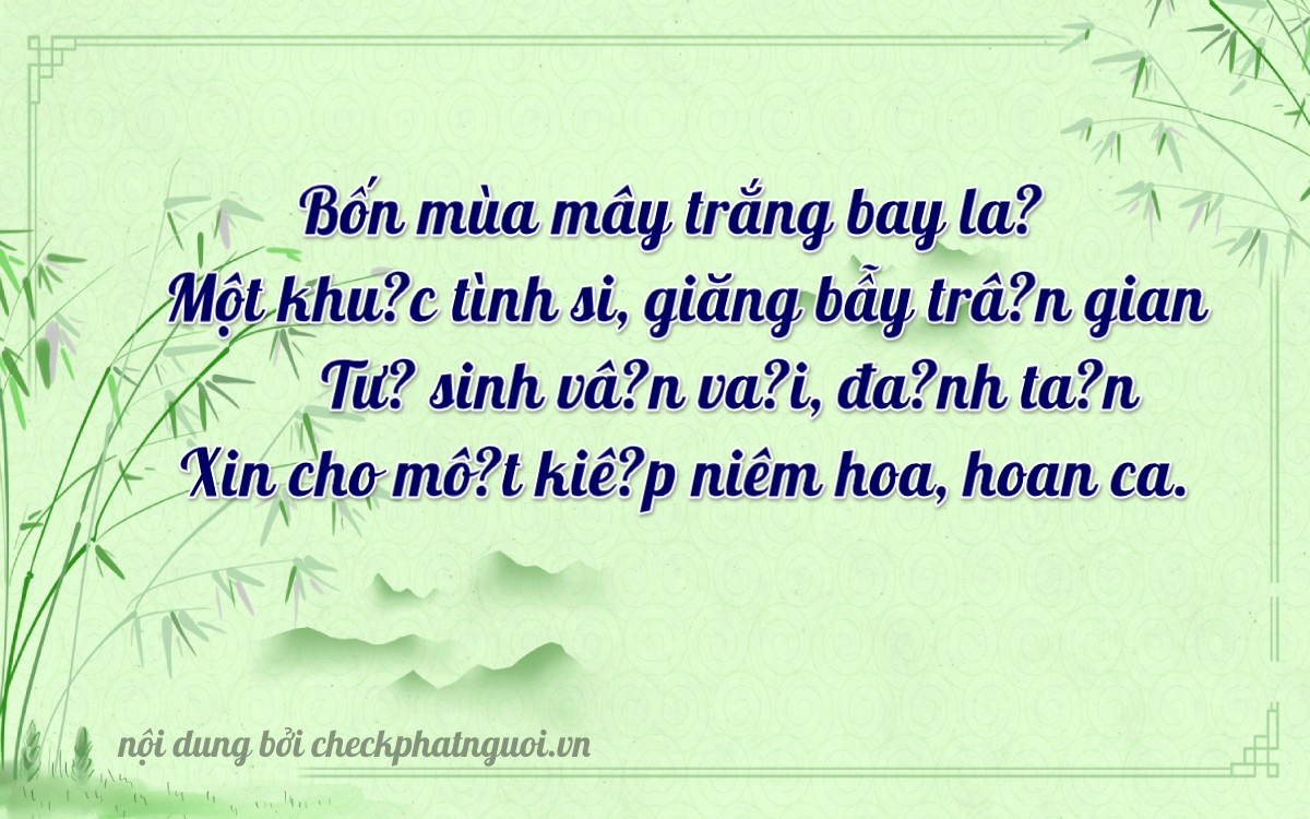 Bài thơ ý nghĩa cho <b>biển số 11AK-04140</b> tại website checkphatnguoi.vn