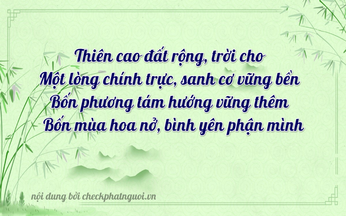 Bài thơ ý nghĩa cho <b>biển số 11AN-01144</b> tại website checkphatnguoi.vn