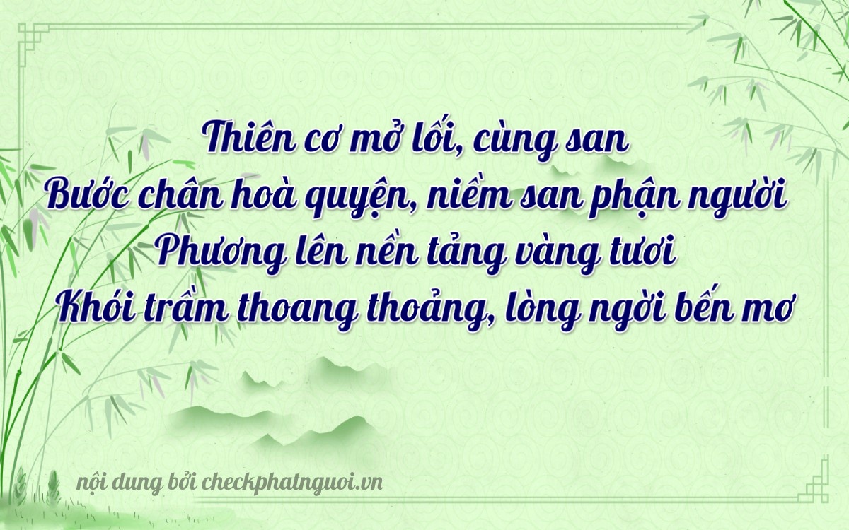 Bài thơ ý nghĩa cho <b>biển số 11B-00898</b> tại website checkphatnguoi.vn