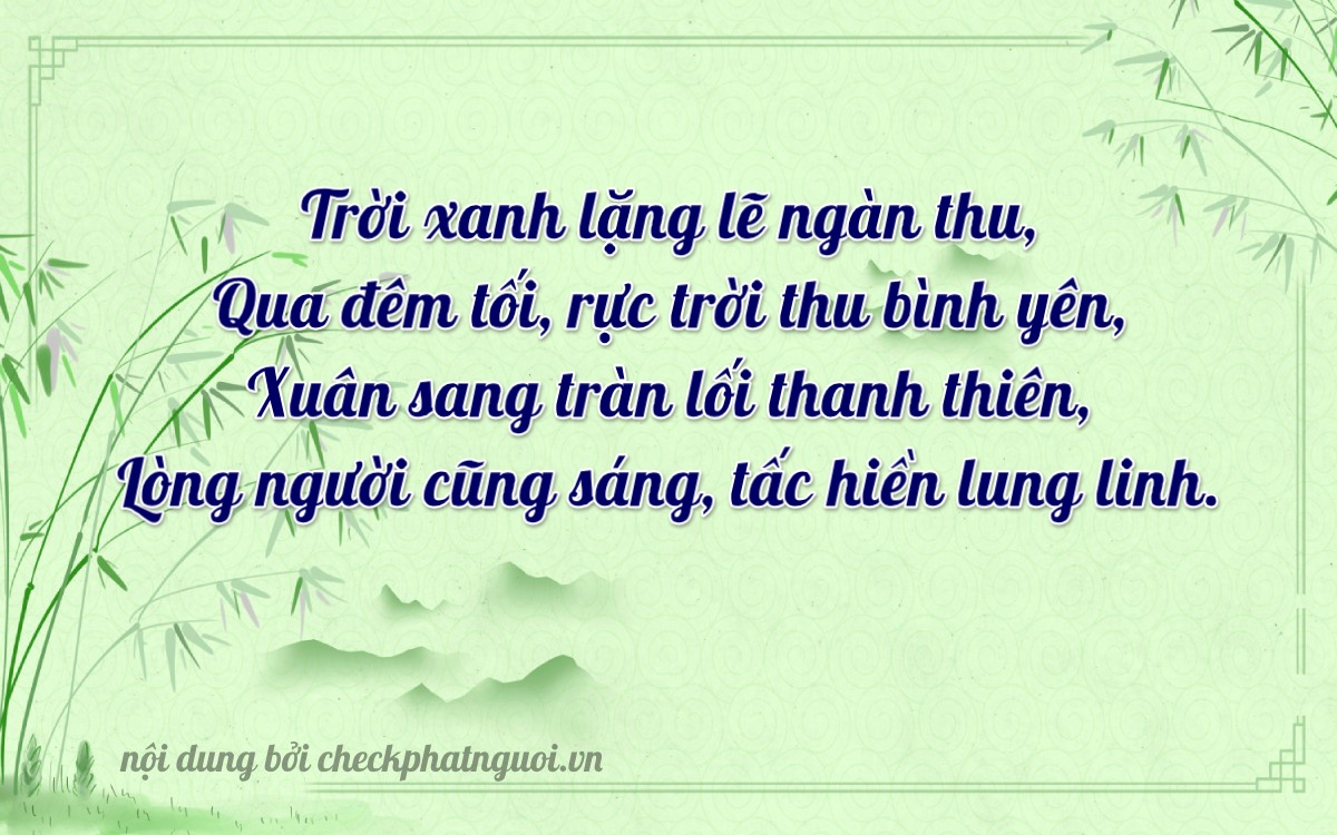 Bài thơ ý nghĩa cho <b>biển số 11D-00150</b> tại website checkphatnguoi.vn