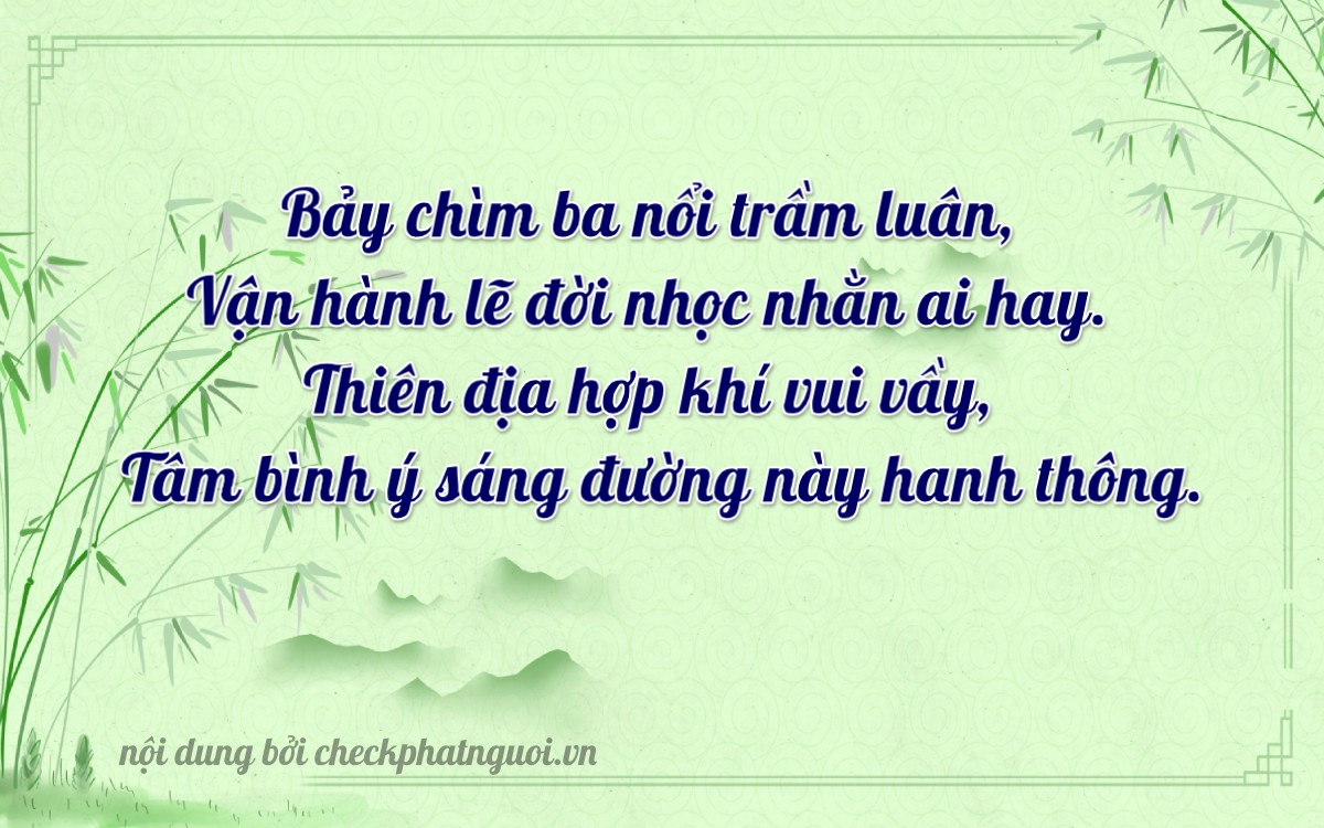 Bài thơ ý nghĩa cho <b>biển số 11F-00070</b> tại website checkphatnguoi.vn