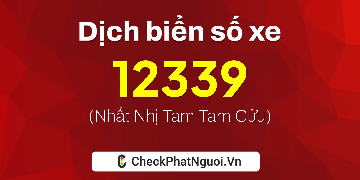 Dịch ý nghĩa <b>biển số xe 20C-12339</b> tại website checkphatnguoi.vn