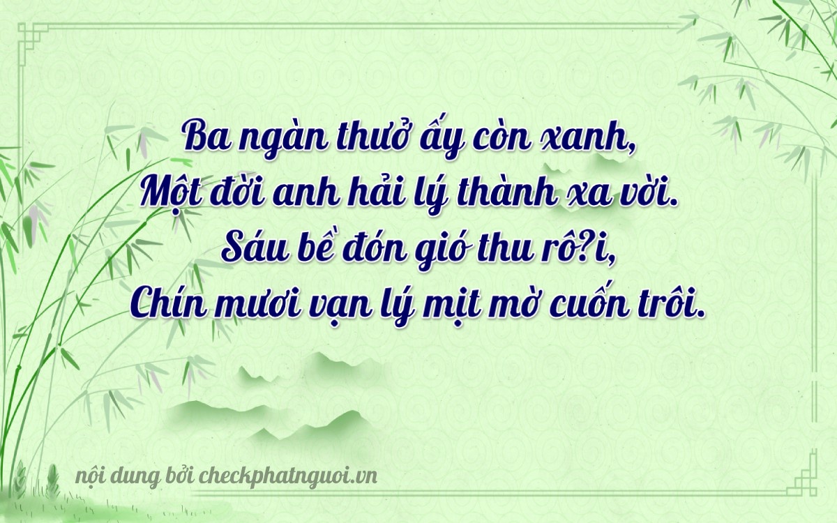 Bài thơ ý nghĩa cho <b>biển số 12A-03699</b> tại website checkphatnguoi.vn