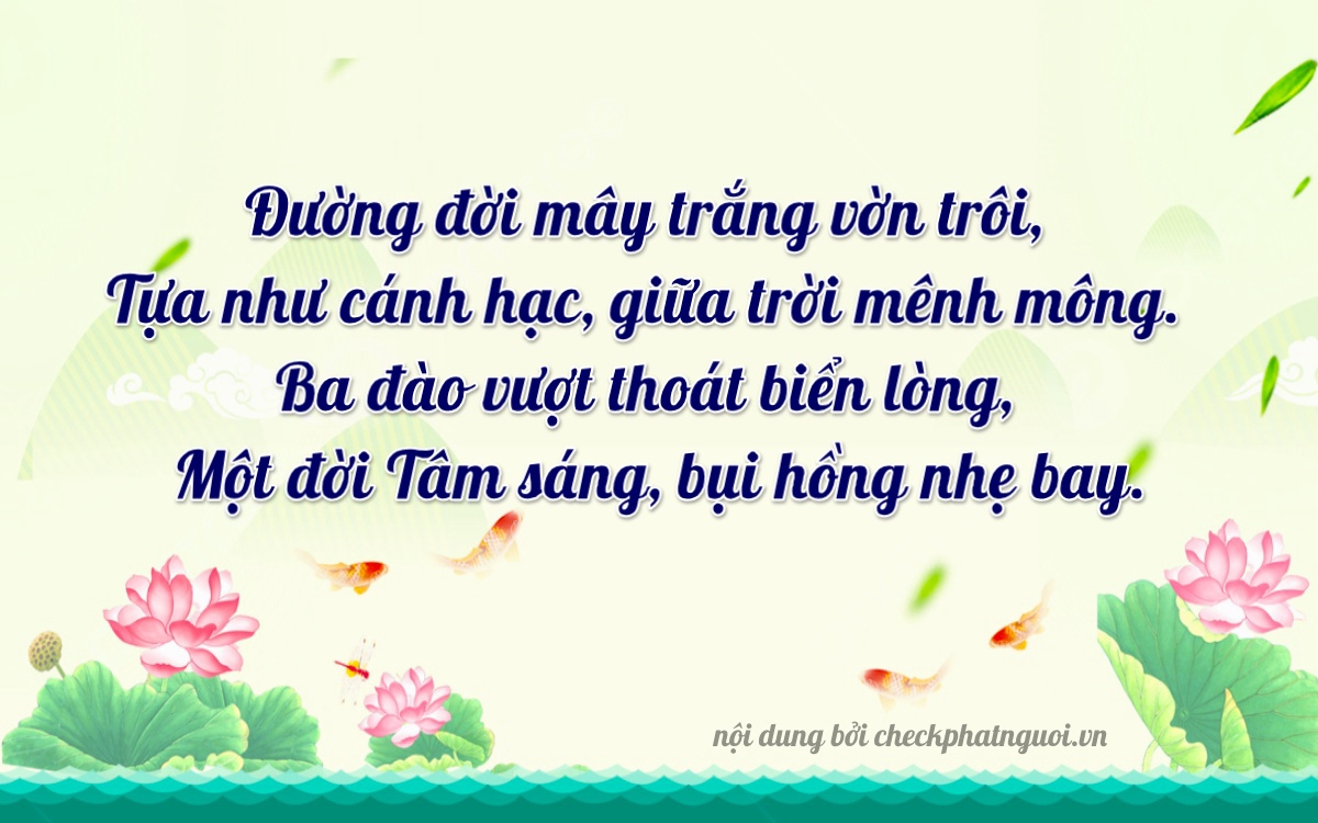 Bài thơ ý nghĩa cho <b>biển số 12A-13315</b> tại website checkphatnguoi.vn