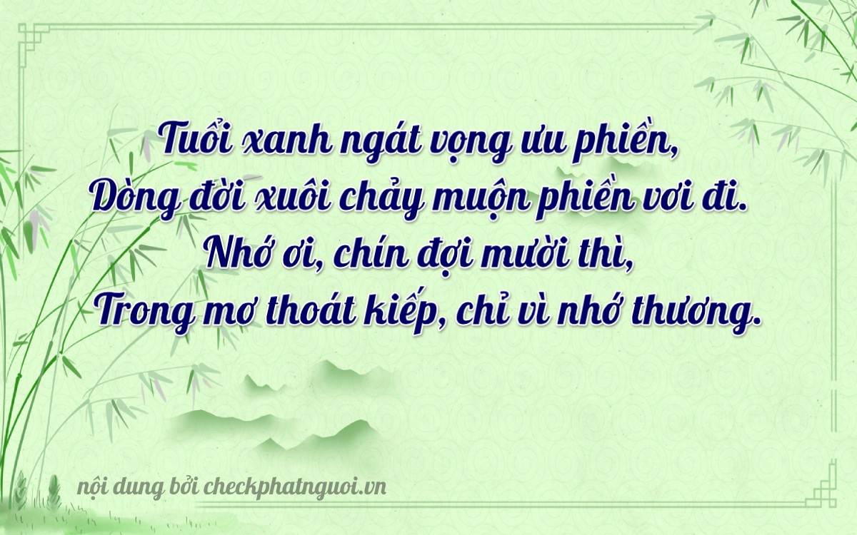 Bài thơ ý nghĩa cho <b>biển số 12A-15656</b> tại website checkphatnguoi.vn