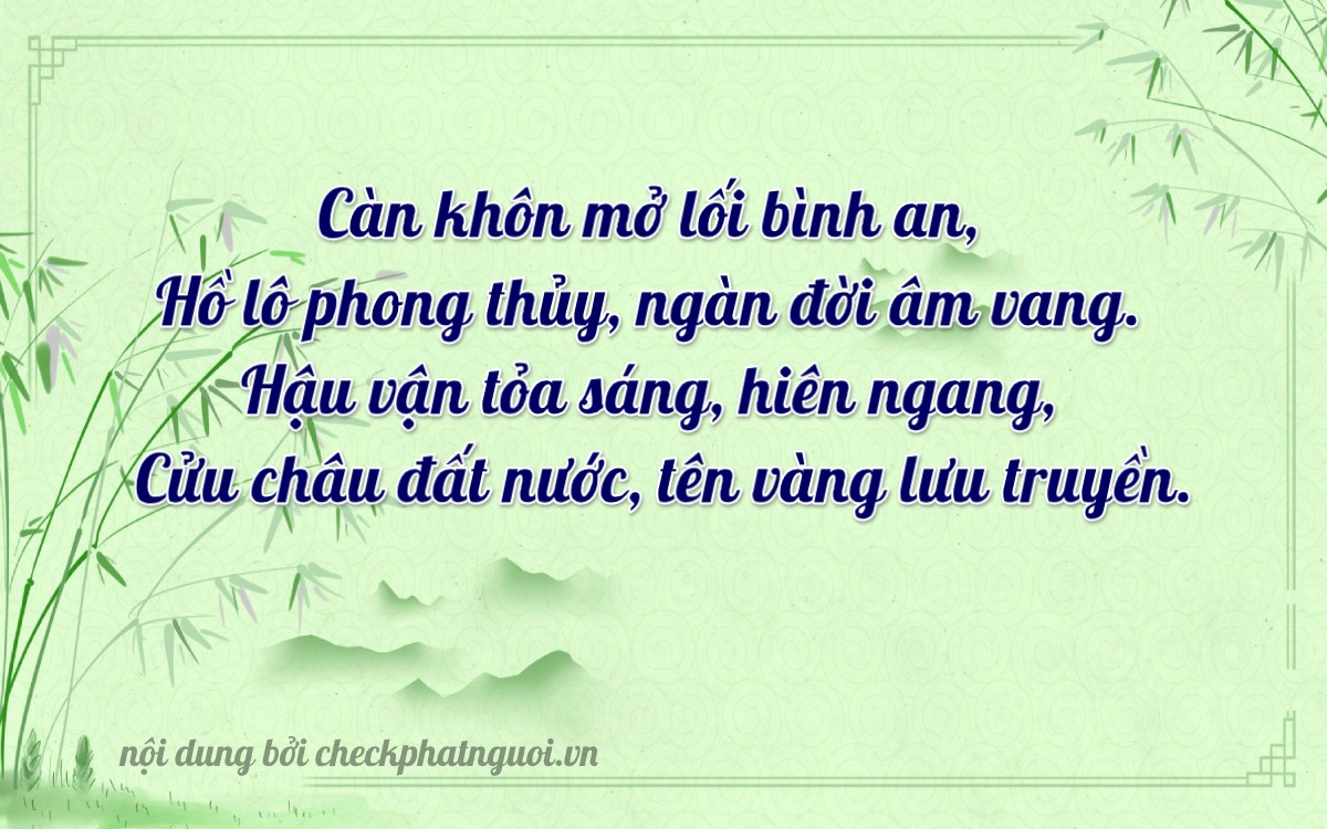 Bài thơ ý nghĩa cho <b>biển số 12A-18867</b> tại website checkphatnguoi.vn