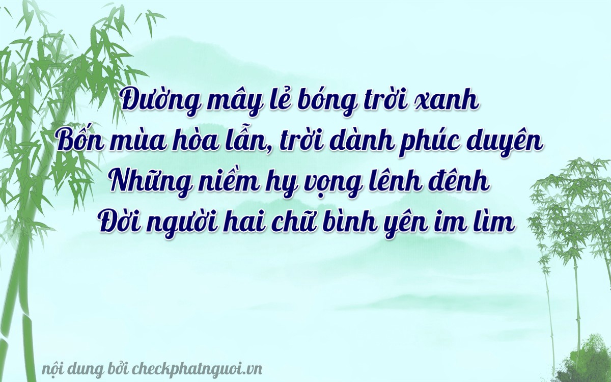Bài thơ ý nghĩa cho <b>biển số 12D-01245</b> tại website checkphatnguoi.vn