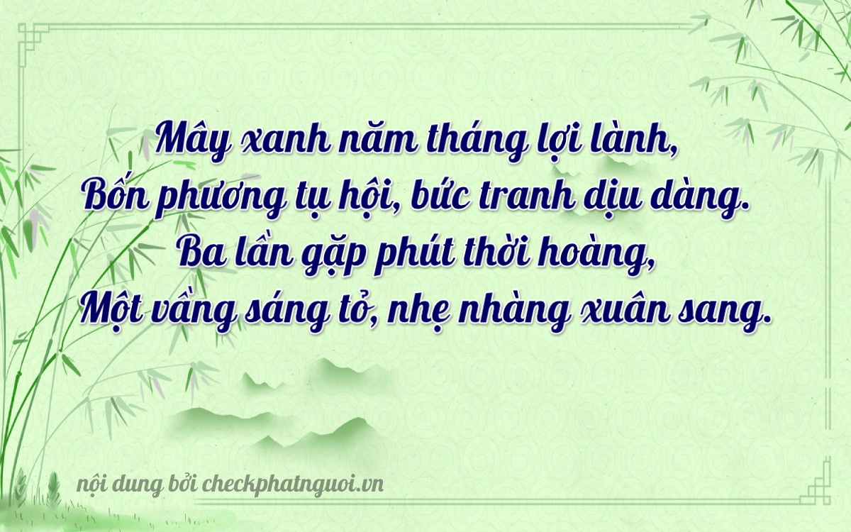 Bài thơ ý nghĩa cho <b>biển số 12MD-04351</b> tại website checkphatnguoi.vn