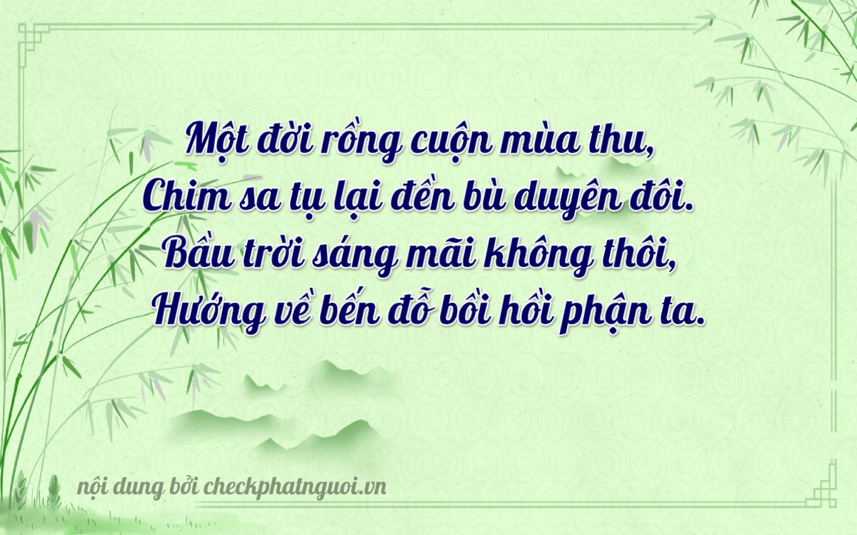 Bài thơ ý nghĩa cho <b>biển số 12T1-23361</b> tại website checkphatnguoi.vn