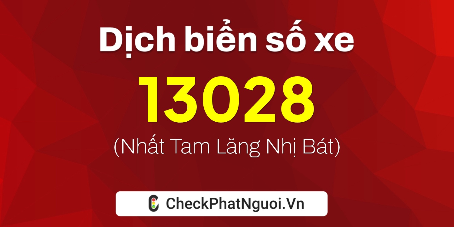 Dịch ý nghĩa <b>biển số xe 63A-13028</b> tại website checkphatnguoi.vn