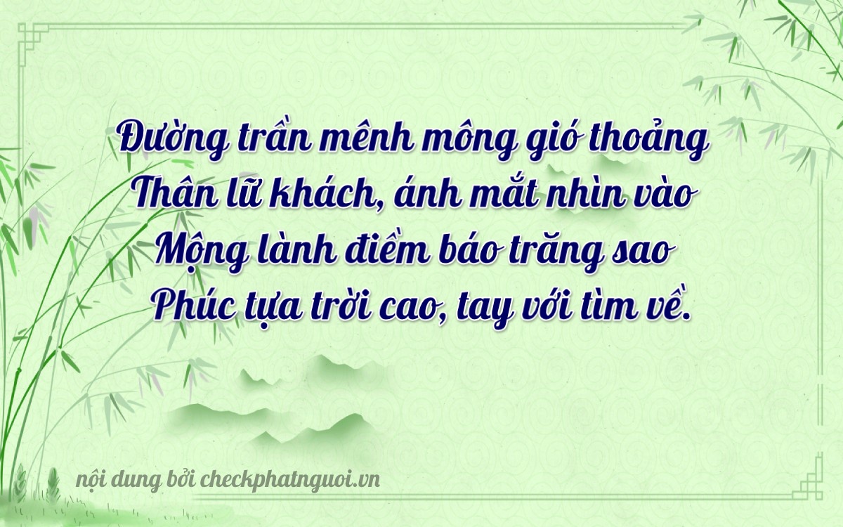 Bài thơ ý nghĩa cho <b>biển số 14825</b> tại website checkphatnguoi.vn