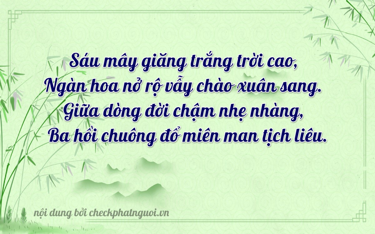 Bài thơ ý nghĩa cho <b>biển số 14A-06003</b> tại website checkphatnguoi.vn