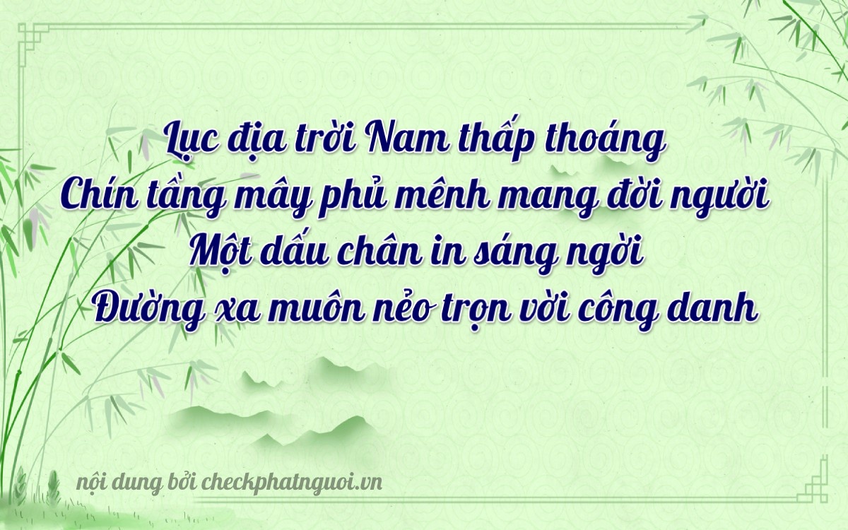 Bài thơ ý nghĩa cho <b>biển số 14A-09610</b> tại website checkphatnguoi.vn