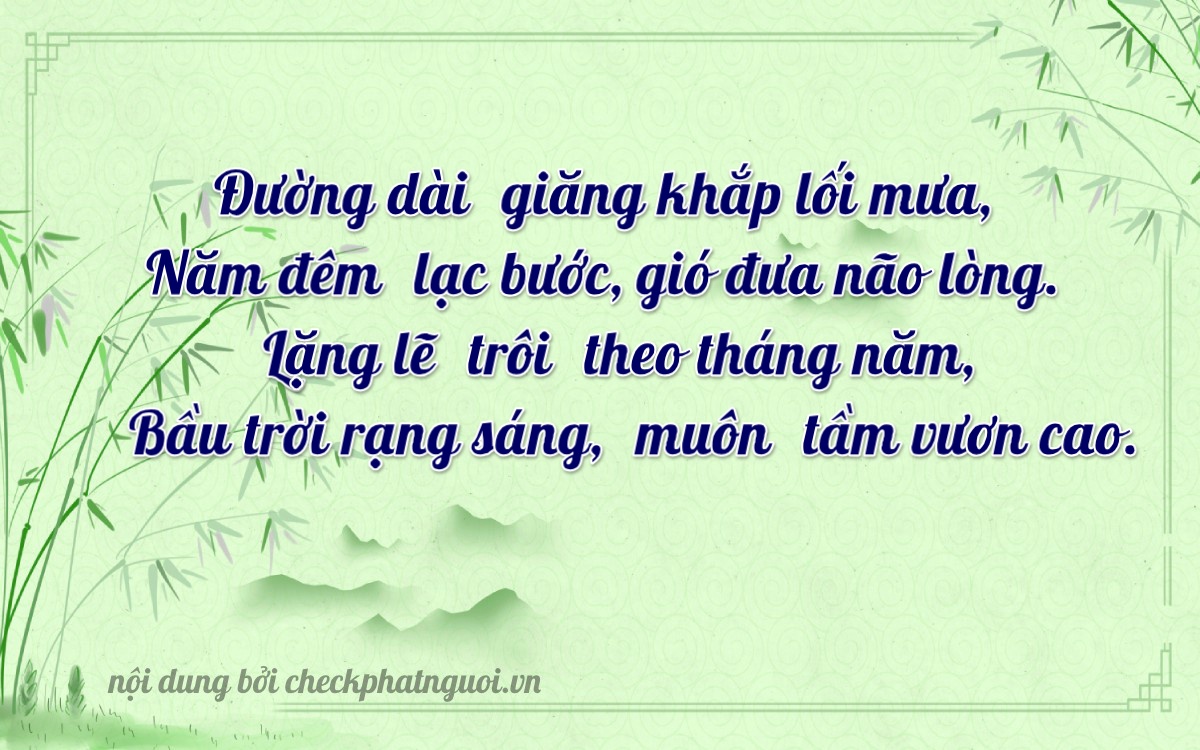 Bài thơ ý nghĩa cho <b>biển số 14A1-05377</b> tại website checkphatnguoi.vn