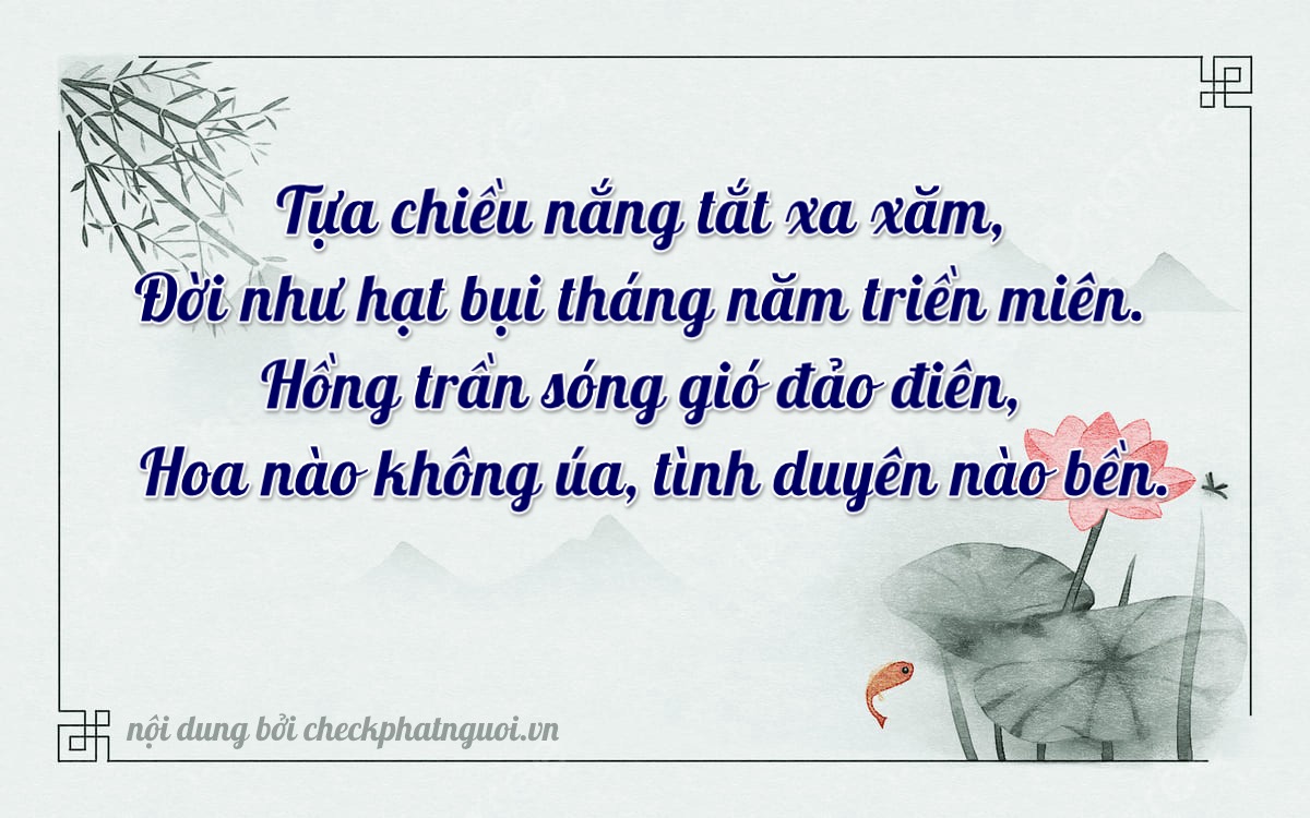Bài thơ ý nghĩa cho <b>biển số 14A-16960</b> tại website checkphatnguoi.vn