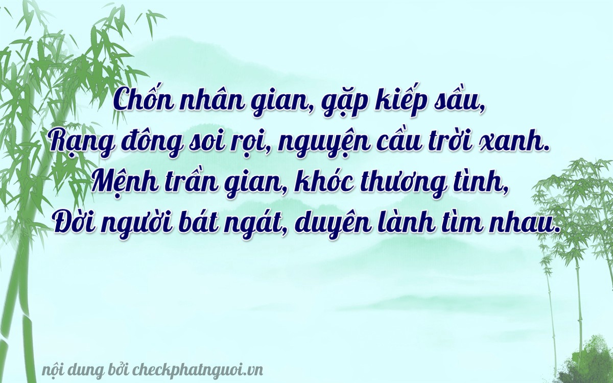 Bài thơ ý nghĩa cho <b>biển số 14A-28491</b> tại website checkphatnguoi.vn