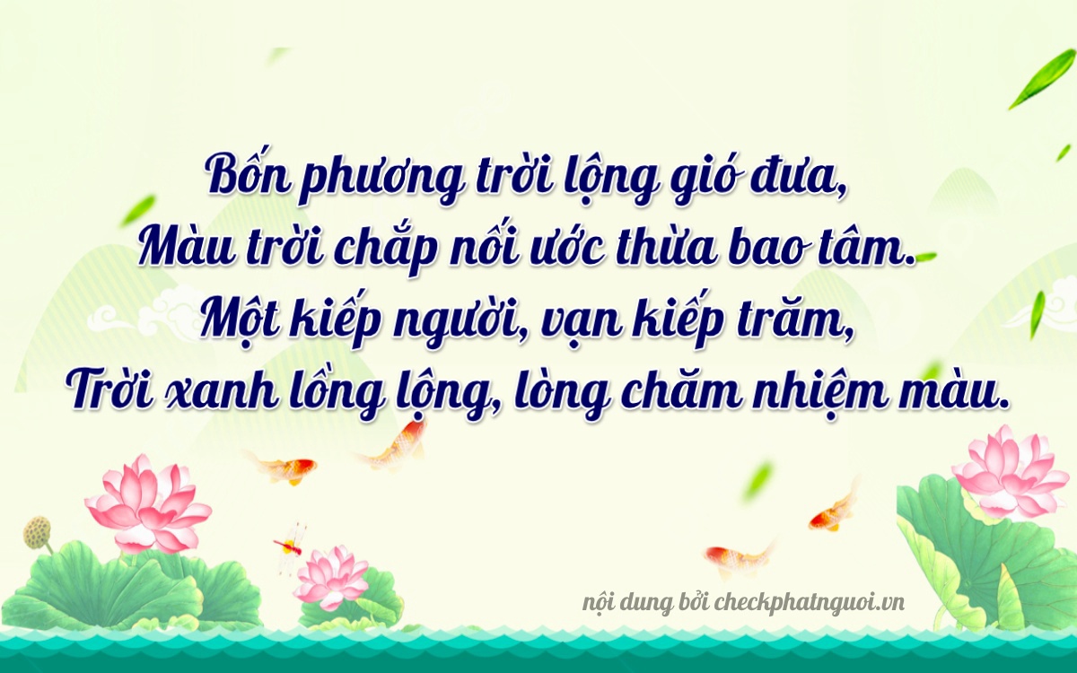 Bài thơ ý nghĩa cho <b>biển số 14A-48104</b> tại website checkphatnguoi.vn