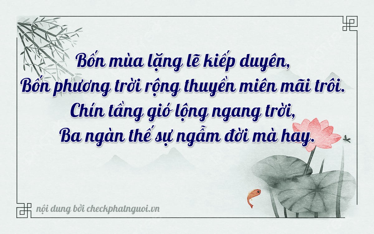Bài thơ ý nghĩa cho <b>biển số 14A-49434</b> tại website checkphatnguoi.vn