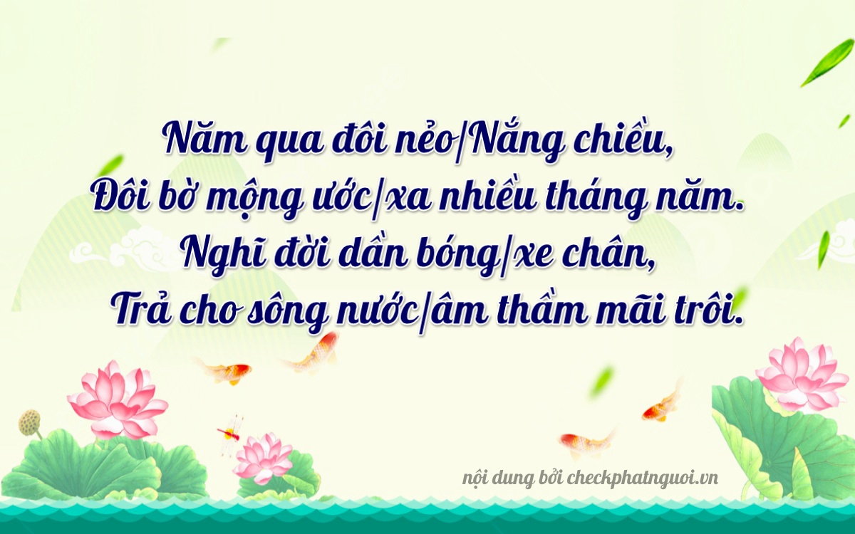 Bài thơ ý nghĩa cho <b>biển số 14A-50057</b> tại website checkphatnguoi.vn