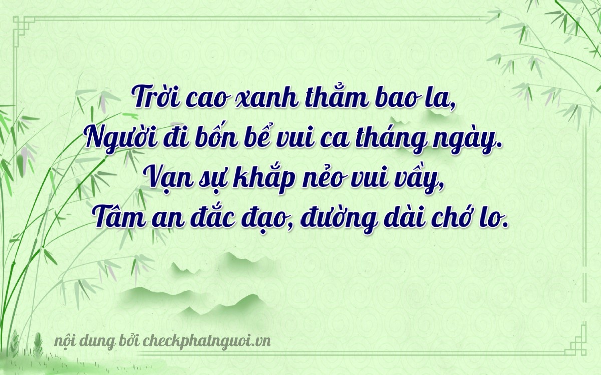 Bài thơ ý nghĩa cho <b>biển số 14A-56777</b> tại website checkphatnguoi.vn