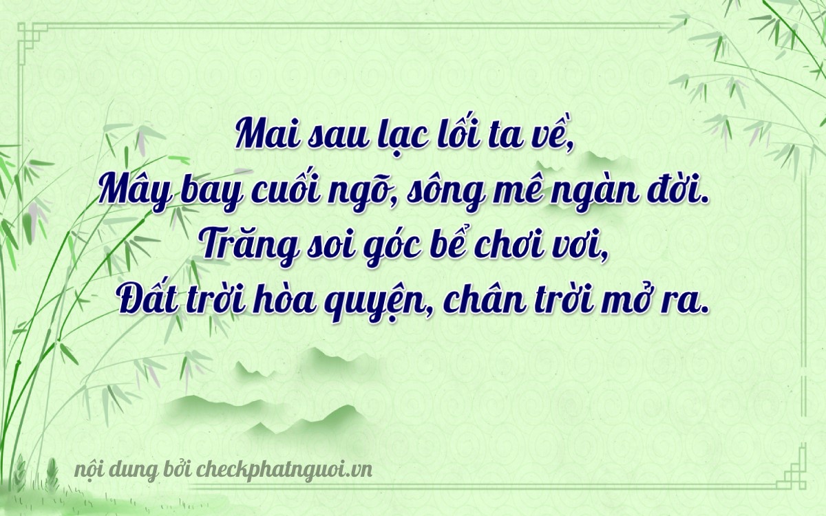 Bài thơ ý nghĩa cho <b>biển số 14A-76337</b> tại website checkphatnguoi.vn