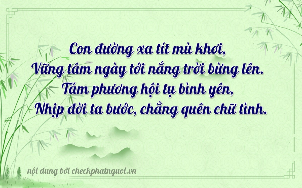 Bài thơ ý nghĩa cho <b>biển số 14A-80816</b> tại website checkphatnguoi.vn