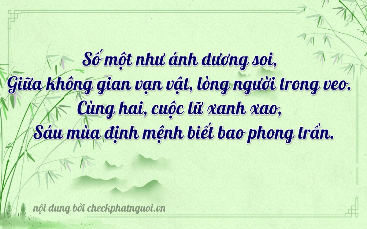 Bài thơ ý nghĩa cho <b>biển số 14A-81066</b> tại website checkphatnguoi.vn