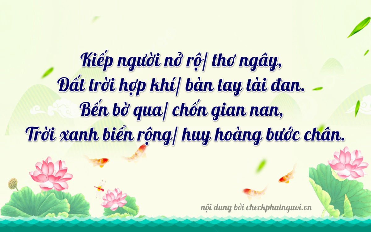 Bài thơ ý nghĩa cho <b>biển số 14A-84844</b> tại website checkphatnguoi.vn