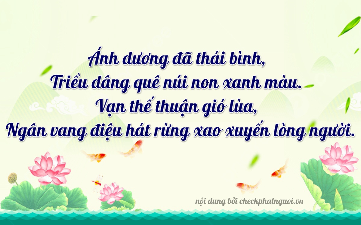 Bài thơ ý nghĩa cho <b>biển số 14A-85119</b> tại website checkphatnguoi.vn
